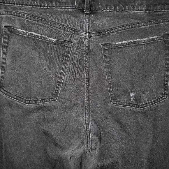 Abercrombie & Fitch 90s Straight Ultra High Rise jeans black distressed 34/18R - Picture 9 of 11